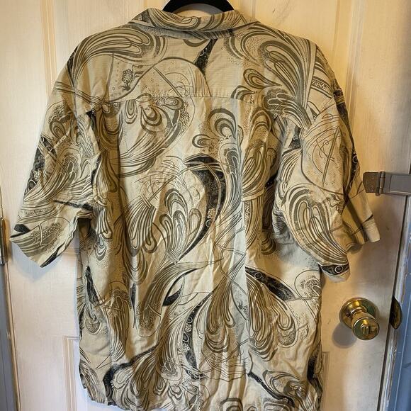Axis La Button Up Shirt Silk Cotton Short Sleeve Y2K Men/Unisex L Beach Resort - Picture 8 of 8